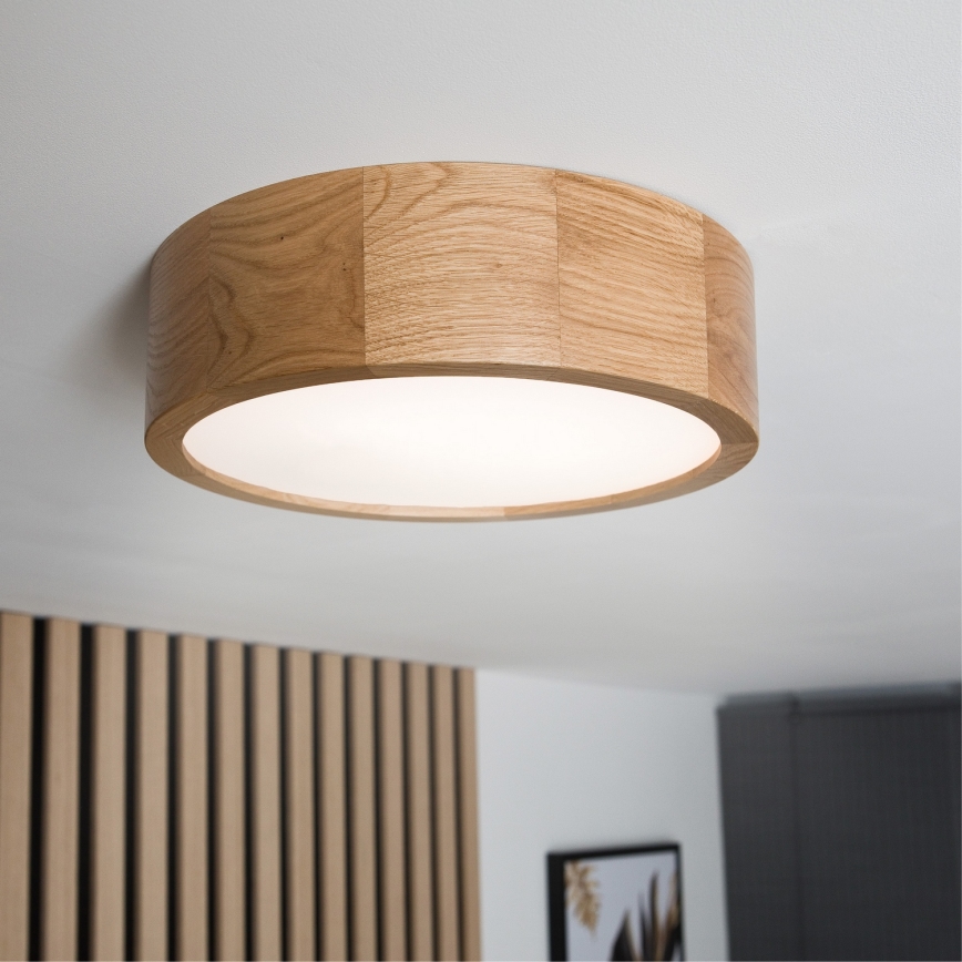 Brilagi - CARVALHO LED Ceiling Light 20W/230V, Oak, Ø 27.5 cm