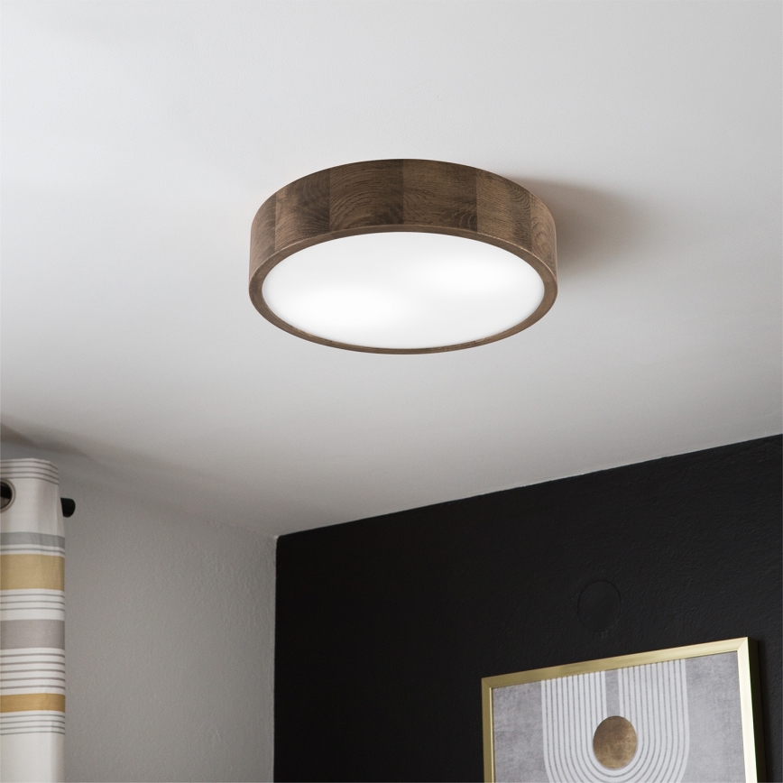 BRILAGI - CARVALHO LED Ceiling Light 2xE27/15W/230V Oak-Walnut Ø 37 cm