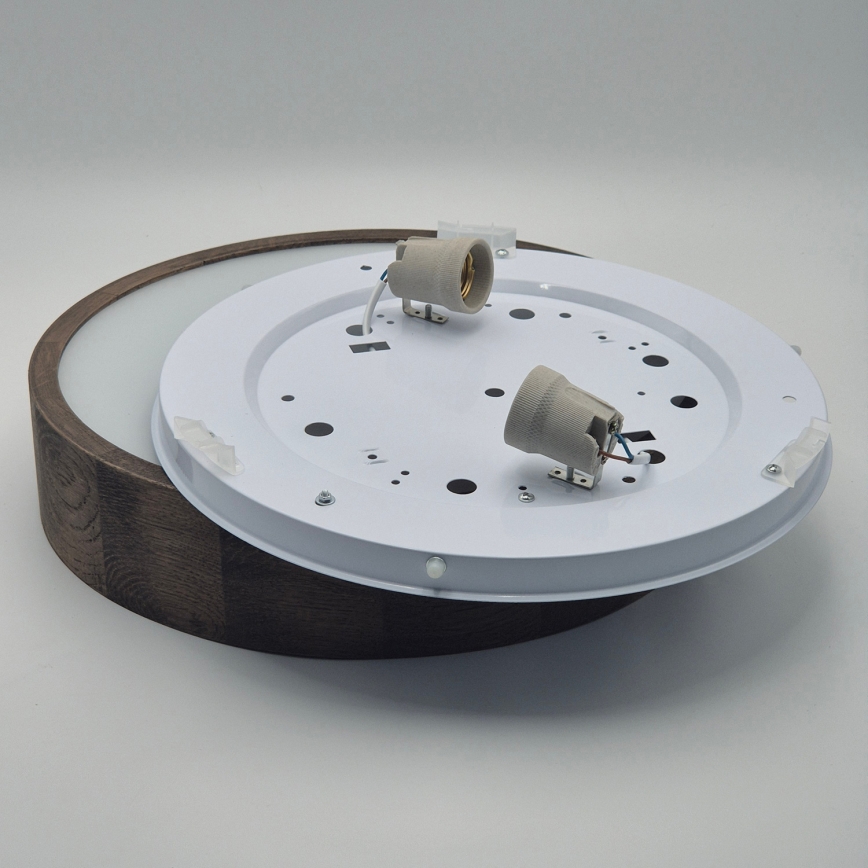 BRILAGI - CARVALHO LED Ceiling Light 2xE27/15W/230V Oak-Walnut Ø 37 cm