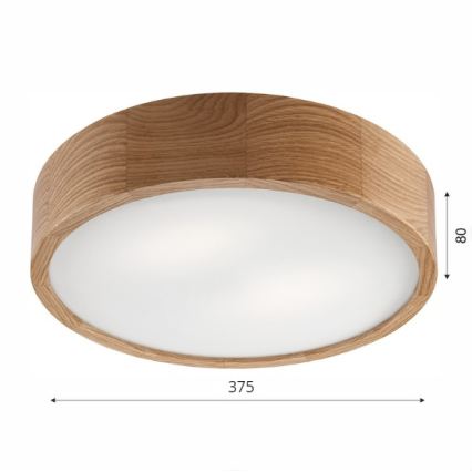 Brilagi - LED RGBW Dimmable Ceiling Light CARVALHO 2xE27/15W/230V 2700-6500K Wi-Fi Oak Ø 37.5 cm
