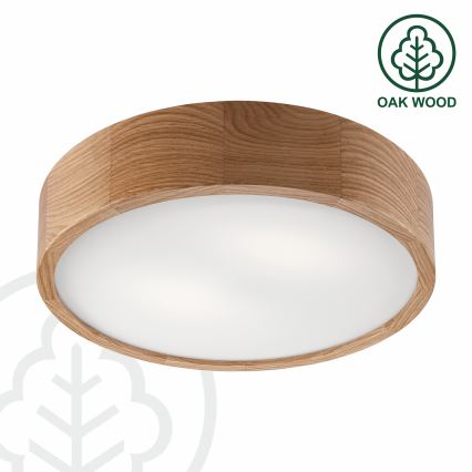 Brilagi - LED RGBW Dimmable Ceiling Light CARVALHO 2xE27/9W/230V 2700-6500K Wi-Fi Oak Ø 37.5 cm