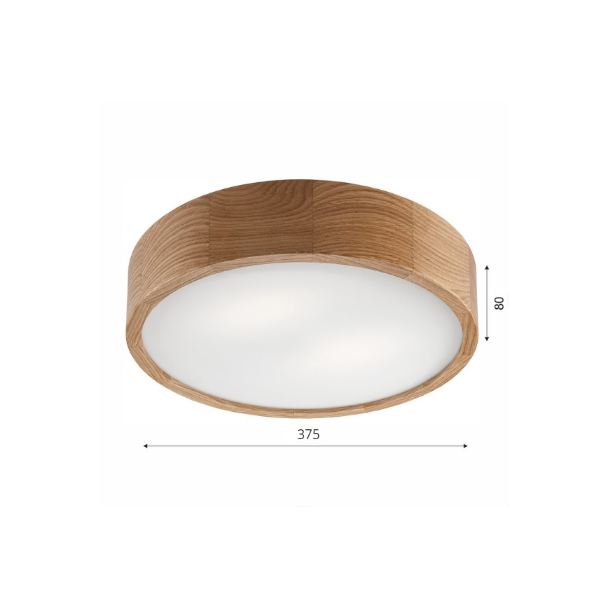 Brilagi - LED RGBW Dimmable Ceiling Light CARVALHO 2xE27/9W/230V 2700-6500K Wi-Fi Oak Ø 37.5 cm