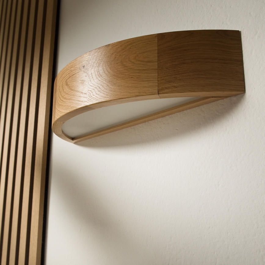 Brilagi - CARVALHO LED RGBW Dimmable Wall Light 1x E27/15W/230V 2700–6500K Wi-Fi Oak