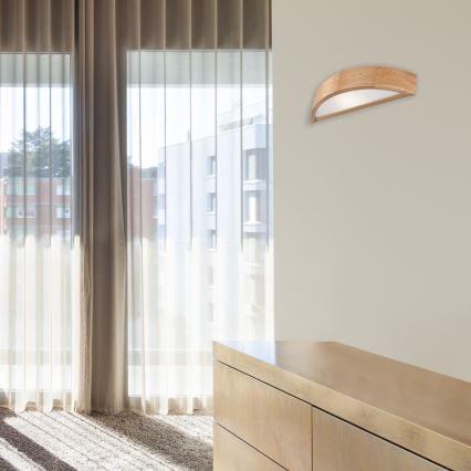 Brilagi - CARVALHO LED RGBW Dimmable Wall Light 1x E27/15W/230V 2700–6500K Wi-Fi Oak