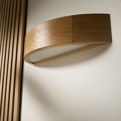 Brilagi - CARVALHO LED RGBW Dimmable Wall Light 1x E27/9W/230V 2700–6500K Wi-Fi Oak