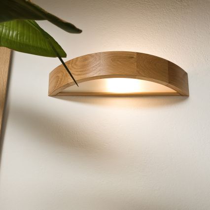 Brilagi - CARVALHO LED RGBW Dimmable Wall Light 1x E27/9W/230V 2700–6500K Wi-Fi Oak