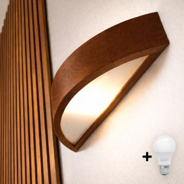 Brilagi - CARVALHO LED Wall Lamp 1xE27/15W/230V oak cherry