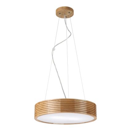 Brilagi - CARVALHO MODERN LED Cable Pendant 2xE27/60W/230V Oak Ø 37.5 cm