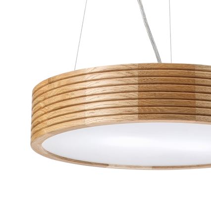 Brilagi - CARVALHO MODERN LED Cable Pendant 2xE27/60W/230V Oak Ø 37.5 cm