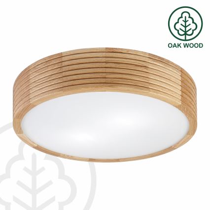 Brilagi - CARVALHO MODERN LED Ceiling Light 2xE27/60W/230V, Ø 37.5 cm, Oak