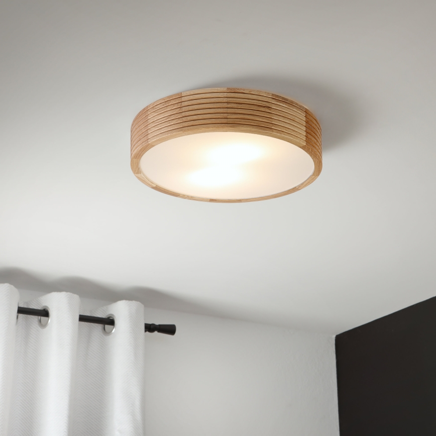 Brilagi - CARVALHO MODERN LED Ceiling Light 2xE27/60W/230V, Ø 37.5 cm, Oak