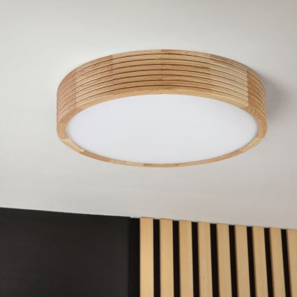 Brilagi - CARVALHO MODERN LED Ceiling Light 2xE27/60W/230V, Ø 37.5 cm, Oak