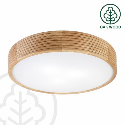 Brilagi - CARVALHO MODERN LED Ceiling Light 3xE27/60W/230V Ø 47.5 cm Oak