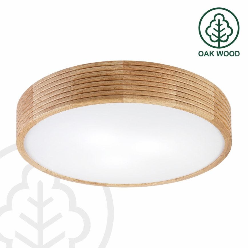 Brilagi - CARVALHO MODERN LED Ceiling Light 3xE27/60W/230V Ø 47.5 cm Oak