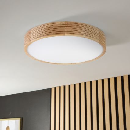 Brilagi - CARVALHO MODERN LED Ceiling Light 3xE27/60W/230V Ø 47.5 cm Oak