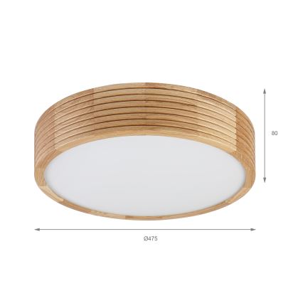 Brilagi - CARVALHO MODERN LED Ceiling Light 3xE27/60W/230V Ø 47.5 cm Oak