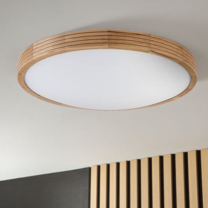 Brilagi - LED Ceiling Light CARVALHO MODERN SLIM 3xE27/60W/230V Ø 47.5 cm Oak