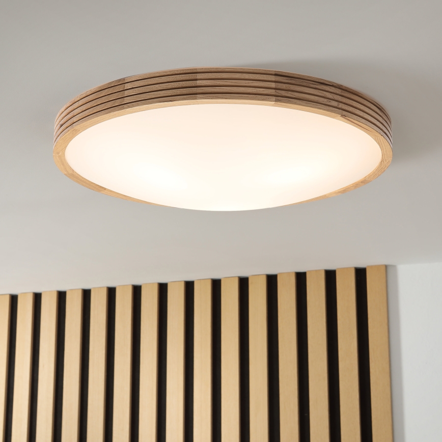 Brilagi - LED Ceiling Light CARVALHO MODERN SLIM 3xE27/60W/230V Ø 47.5 cm Oak