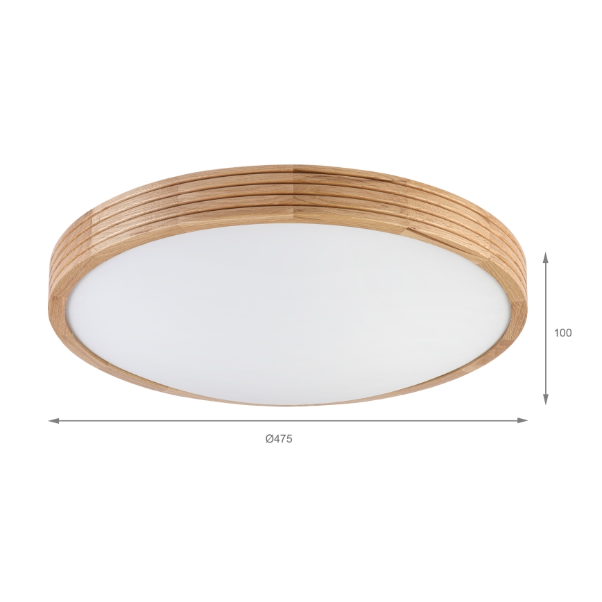 Brilagi - LED Ceiling Light CARVALHO MODERN SLIM 3xE27/60W/230V Ø 47.5 cm Oak