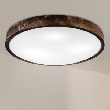 Brilagi - CARVALHO SLIM SMOKEY ceiling light 3xE27/60W/230V, oak, Ø 47.5 cm