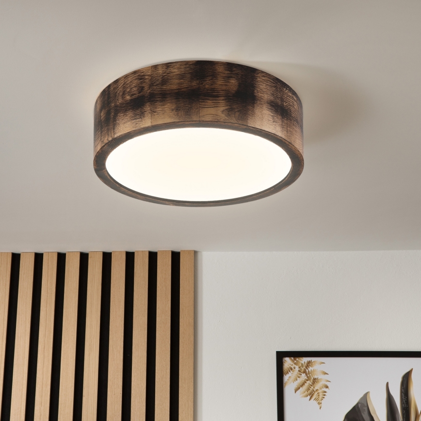 Brilagi - CARVALHO SMOKEY Ceiling Light 1xE27/60W/230V, Oak, Ø 27.5 cm