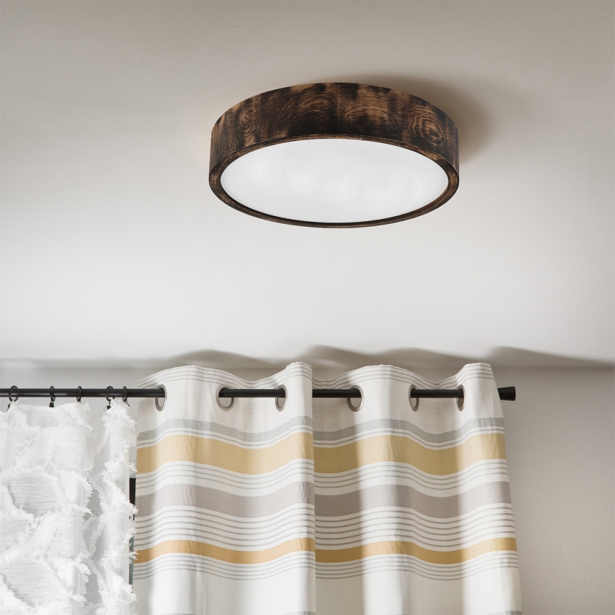 Brilagi - CARVALHO SMOKEY Ceiling Light 2xE27/60W/230V Oak Ø 37.5 cm