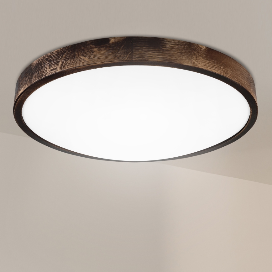 Brilagi - CARVALHO SMOKEY Ceiling Light 3xE27/60W/230V oak Ø 47.5 cm