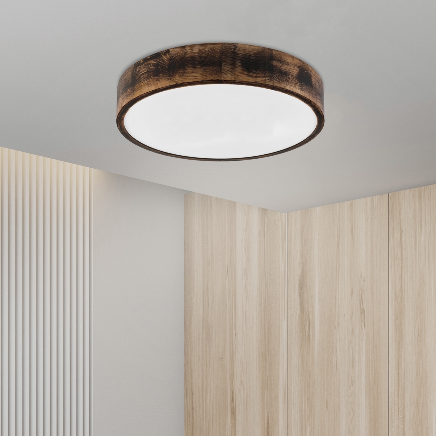 Brilagi - CARVALHO SMOKEY LED Ceiling Light, 36W, 230V, Oak, Ø 47.5 cm