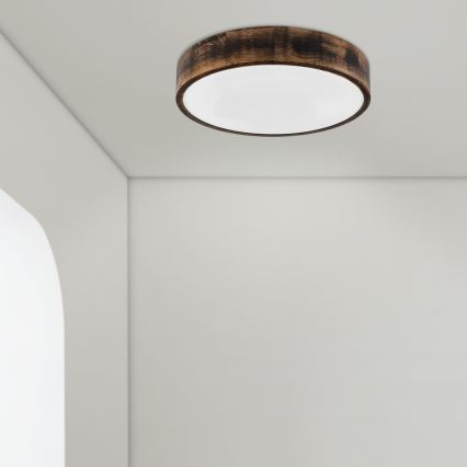 Brilagi - CARVALHO SMOKEY LED Ceiling Light, 36W, 230V, Oak, Ø 47.5 cm