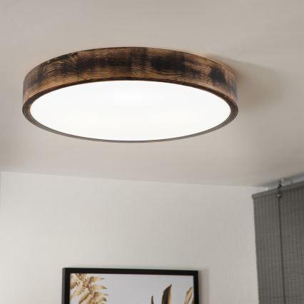 Brilagi - CARVALHO SMOKEY LED Ceiling Light, 36W, 230V, Oak, Ø 47.5 cm