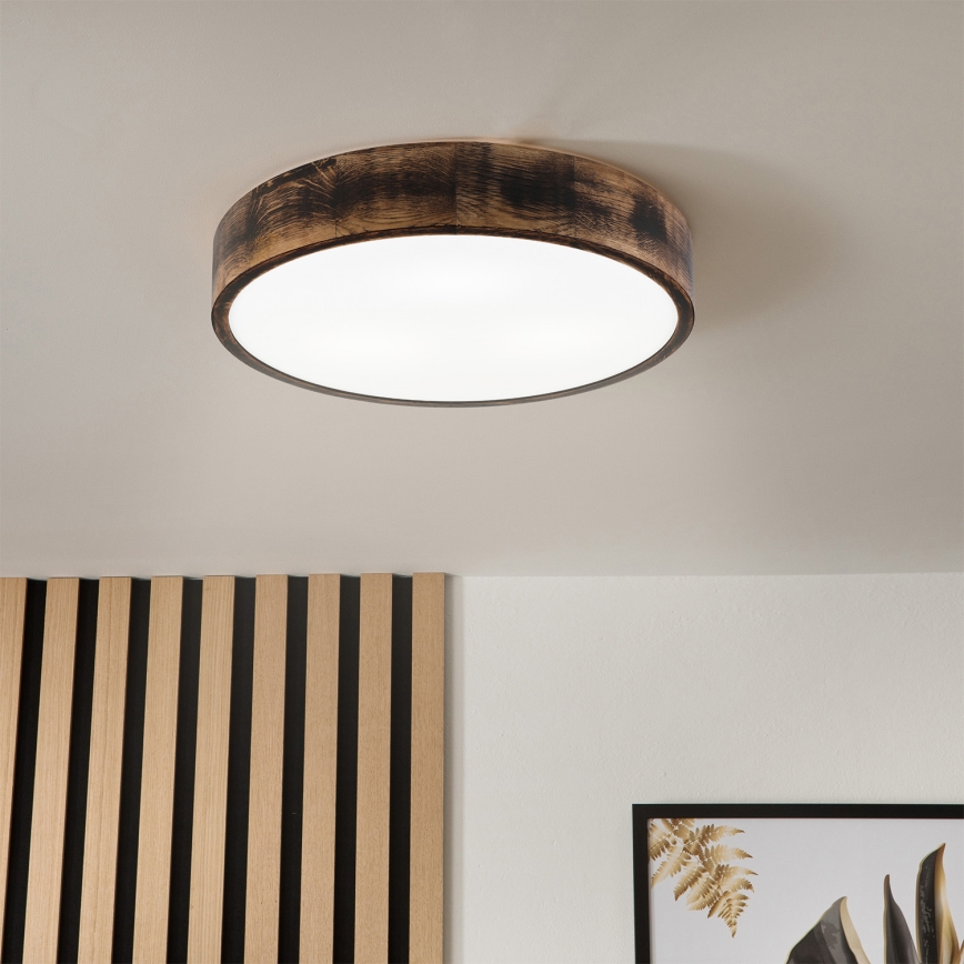 Brilagi - CARVALHO SMOKEY LED Ceiling Light, 36W, 230V, Oak, Ø 47.5 cm
