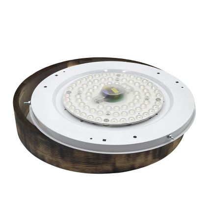 Brilagi - CARVALHO SMOKEY LED Ceiling Light, 36W, 230V, Oak, Ø 47.5 cm