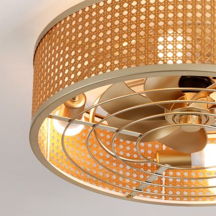 Brilagi - Ceiling fan 4xE27/40W/230V Ø 50 cm bamboo + remote control