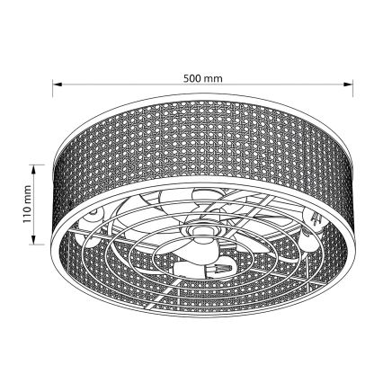 Brilagi - Ceiling fan 4xE27/40W/230V Ø 50 cm bamboo + remote control