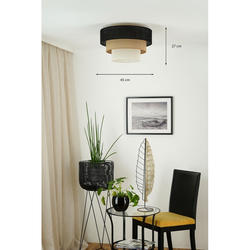 Brilagi - Ceiling light ASPEN LUNETA 1xE27/15W/230V d. 45 cm black/beige/creamy