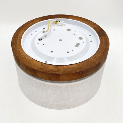 Brilagi - Ceiling light BELLADONNA 1xE27/15W/230V d. 30 cm white/oak cherry