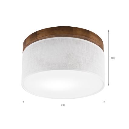 Brilagi - Ceiling light BELLADONNA 1xE27/15W/230V d. 30 cm white/oak cherry