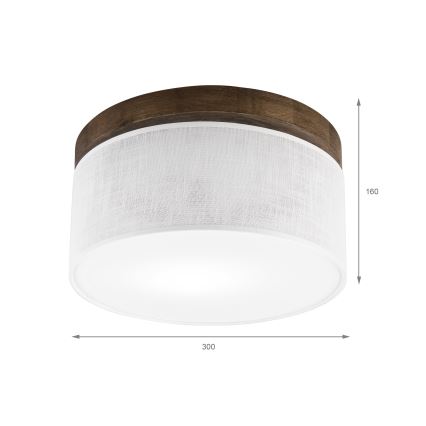 Brilagi - Ceiling light BELLADONNA 1xE27/15W/230V d. 30 cm white/oak walnut