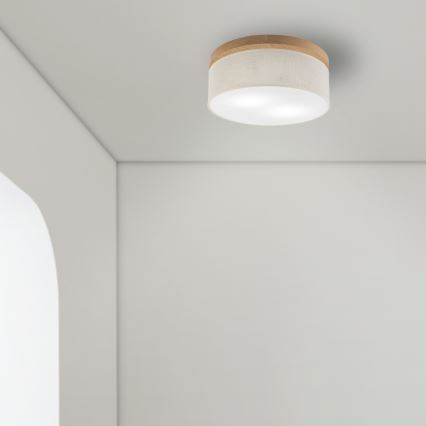 Brilagi - Ceiling light BELLADONNA 2xE27/15W/230V d. 40 cm creamy/oak