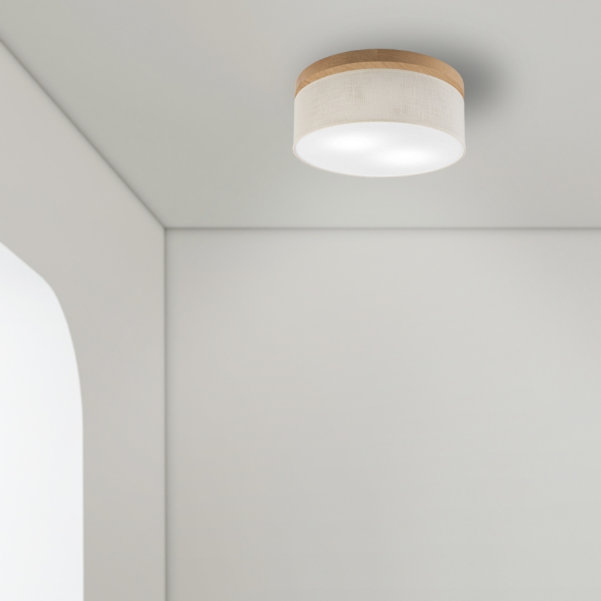 Brilagi - Ceiling light BELLADONNA 2xE27/15W/230V d. 40 cm creamy/oak