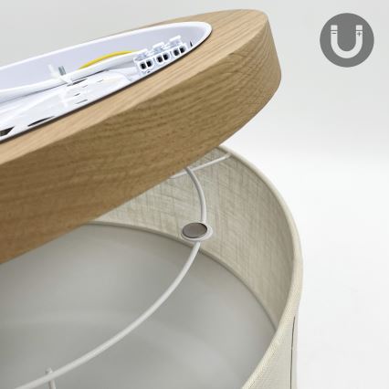 Brilagi - Ceiling light BELLADONNA 2xE27/15W/230V d. 40 cm creamy/oak