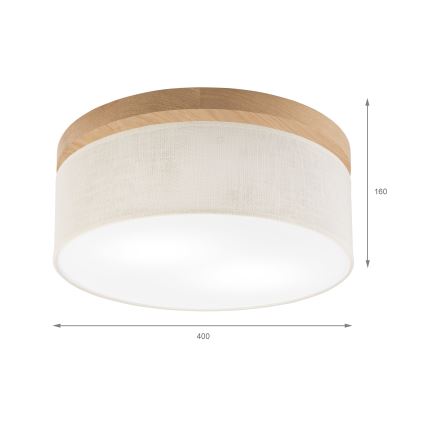 Brilagi - Ceiling light BELLADONNA 2xE27/15W/230V d. 40 cm creamy/oak