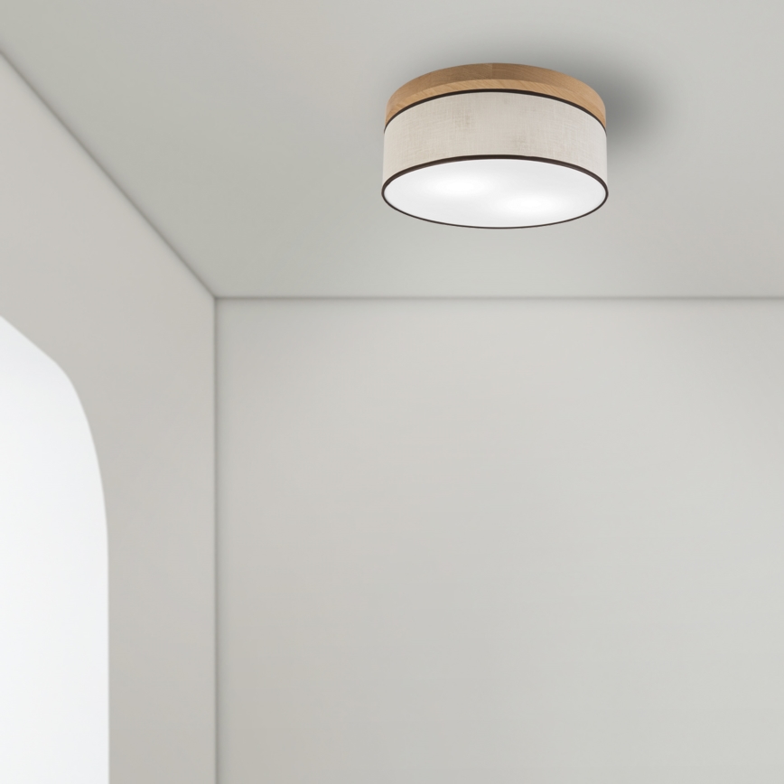 Brilagi - Ceiling light BELLADONNA 2xE27/15W/230V d. 40 cm creamy/oak