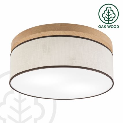 Brilagi - Ceiling light BELLADONNA 2xE27/15W/230V d. 40 cm creamy/oak