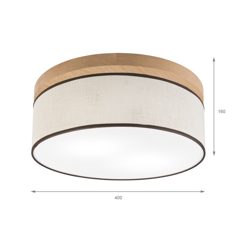 Brilagi - Ceiling light BELLADONNA 2xE27/15W/230V d. 40 cm creamy/oak