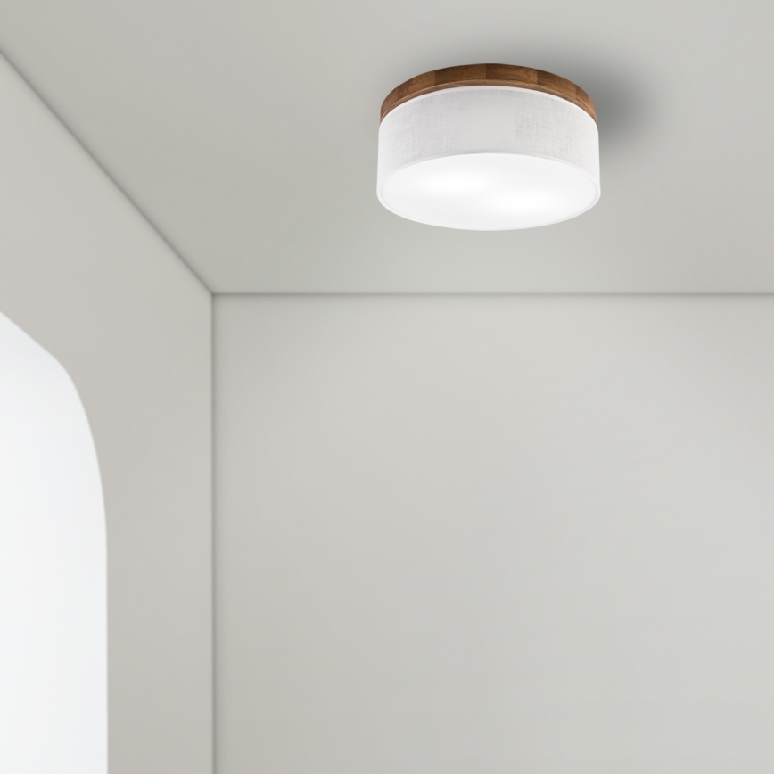 Brilagi - Ceiling light BELLADONNA 2xE27/15W/230V d. 40 cm white/oak cherry