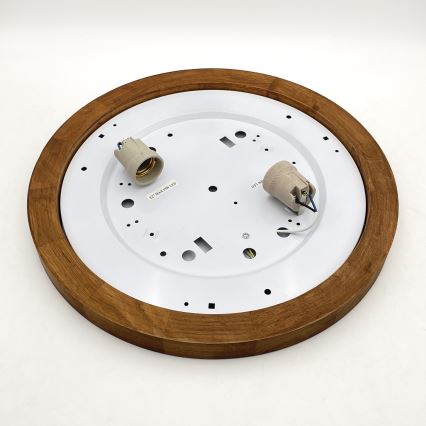 Brilagi - Ceiling light BELLADONNA 2xE27/15W/230V d. 40 cm white/oak cherry