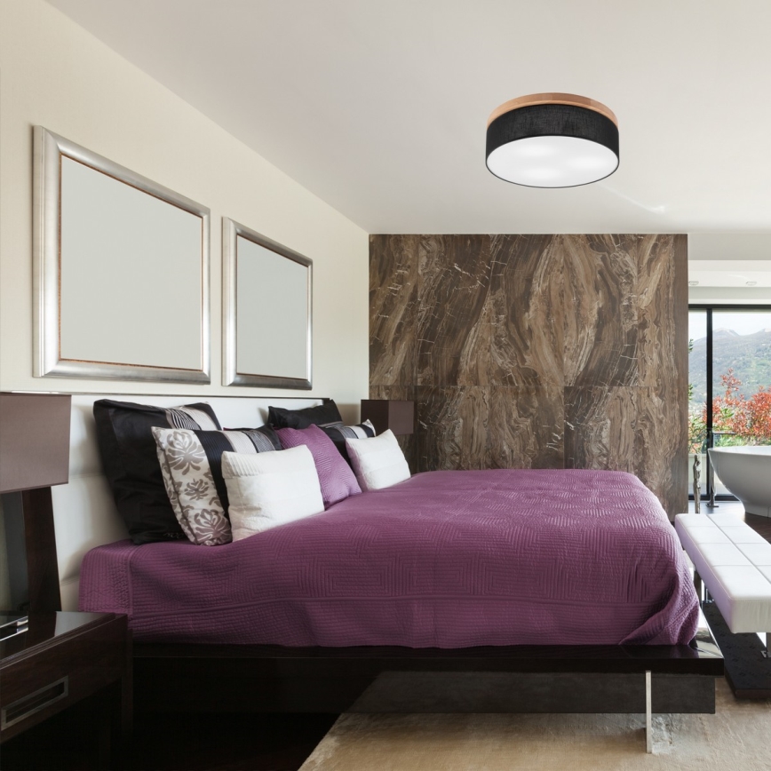 Brilagi - Ceiling light BELLADONNA 3xE27/15W/230V d. 50 cm black/oak