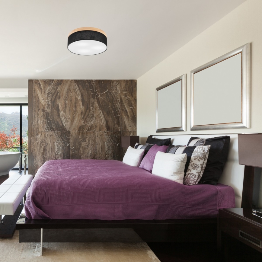 Brilagi - Ceiling light BELLADONNA 3xE27/15W/230V d. 50 cm black/pine