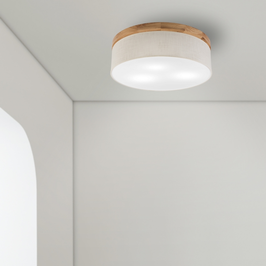 Brilagi - Ceiling light BELLADONNA 3xE27/15W/230V d. 50 cm creamy/oak